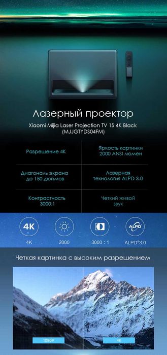АКЦИЯ! Xiaomi Mi Mijia 4K TV 100 проектор ТВ домашний кинотеатр