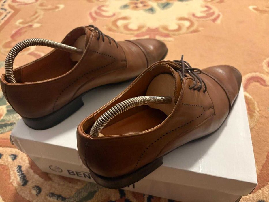 Pantofi derby bărbați Benvenuti maro din piele, 40