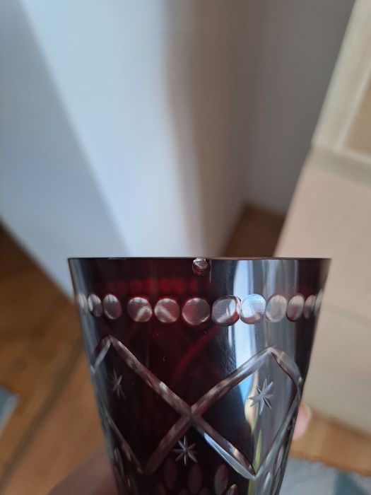Vand set vintige cristal rubiniu
