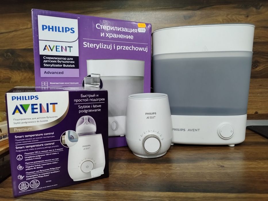 комплект Philips Avent – Стерилизатор Advanced + Подгревател Premium