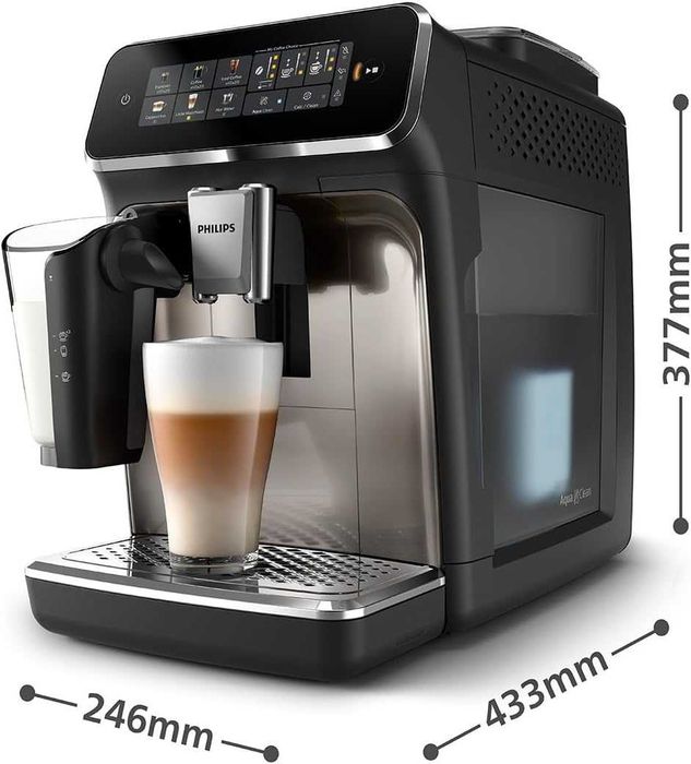 Нова Автоматична Кафемашина Кафеавтомат Philips LatteGo EP3347/90, Серия 3300, 2 години Гаранция, Керамична Мелачка