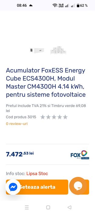 FoxESS Energy Cube ECS4300H modul master CM acumulator panouri solare