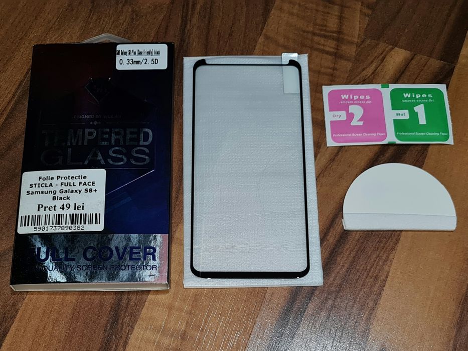 Folie sticla full cover originala Weilen Samsung Galaxy S8+ S8 Plus