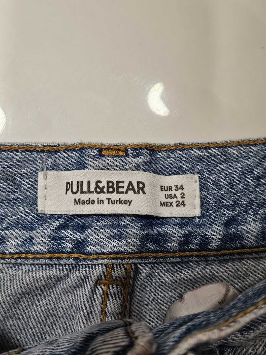 Сини дънки с висока талия Pull&Bear, размер 34