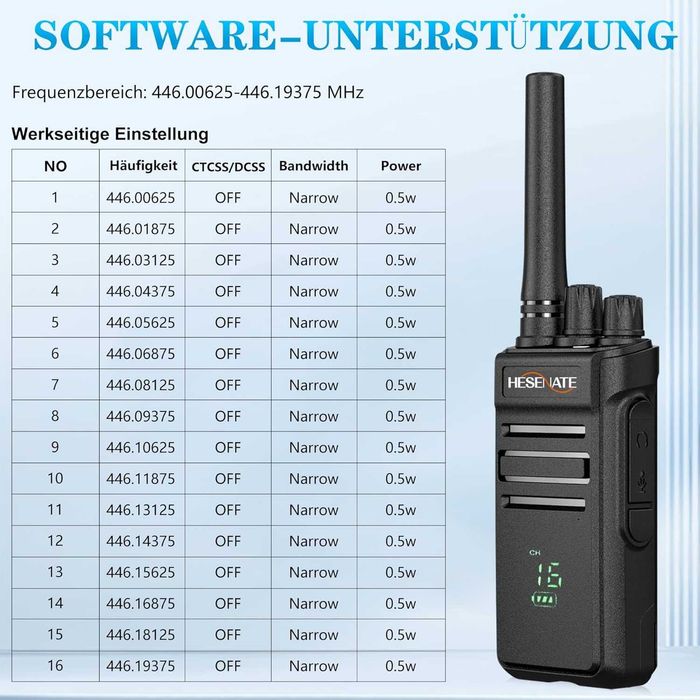 HESENATE HT66 PLUS радиостанции с дисплей ,радио, 16 канала