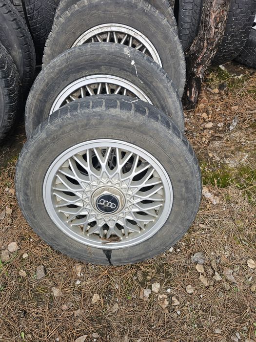 Оригинальные диски с резиной на Ауди 80б3.