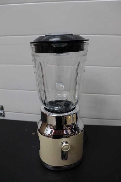 Блендер Cecotec Yellow RetroTwist 800 W, стъклена купа 1л, 4 остриета