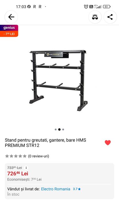 Suport greutăți HMS Premium