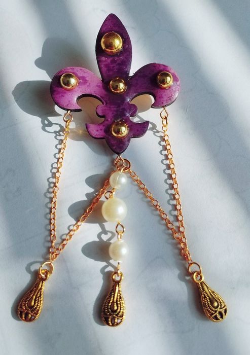 Этно брошь. Из эпоксидной смолы