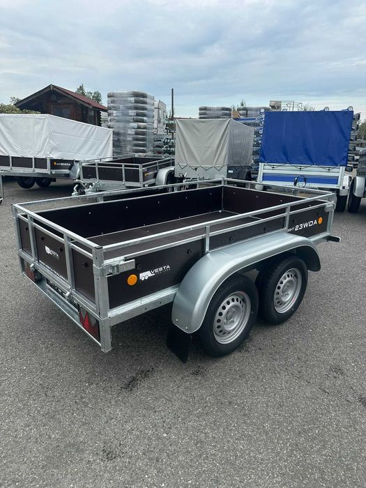 Remorca VESTA TRAILERS in Cluj Napoca, Dublu Ax 750 kg, Dim.232(250)*135*40 Cm. Gratuit: roata susitinere, Civ RAR si Numar Provizoriu