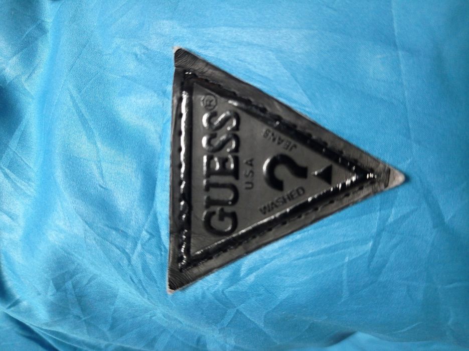 Geacă de fâș albastră Guess