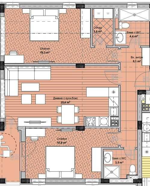 Продава се Тристаен апартамент в Пловдив, Остромила - 113 кв.м за 579 €/кв.м - Снимка #2