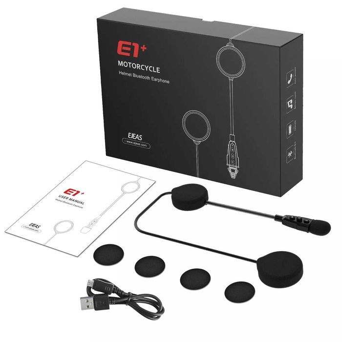EJEAS E1+ Bluetooth 5.1 Слушалки за мотоциклетна каска, CVC