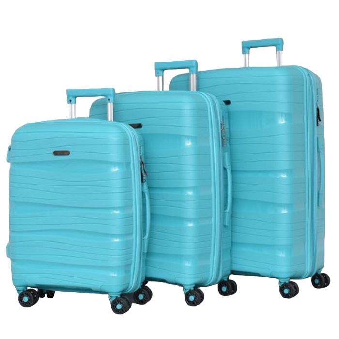 пътнически куфар комплект 3бр Полипропилен удароустойчив 4 колела 360°