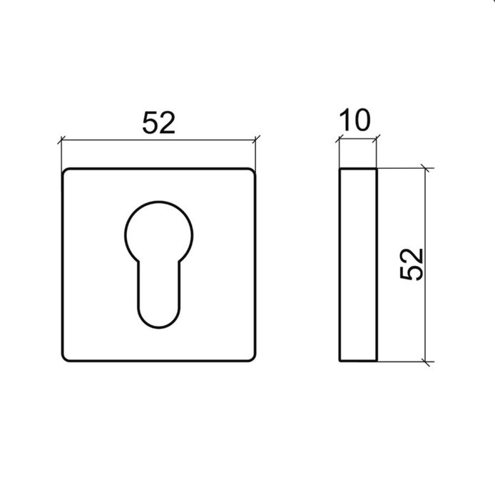 Розетка за дръжка за врата, секретна квадратна