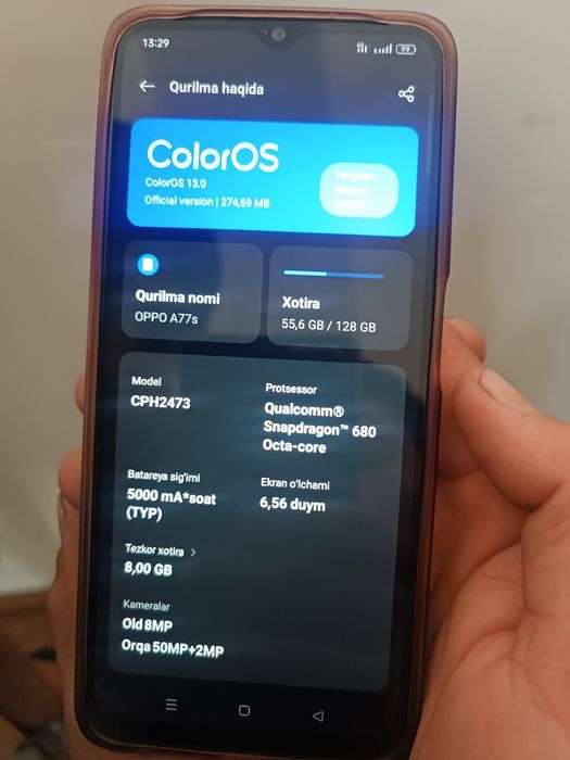 Oppo A77s 8+8/128gb ideal 2oyli tel