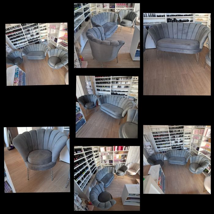 Промоционален посетителски  комплект дивани тип „мида“