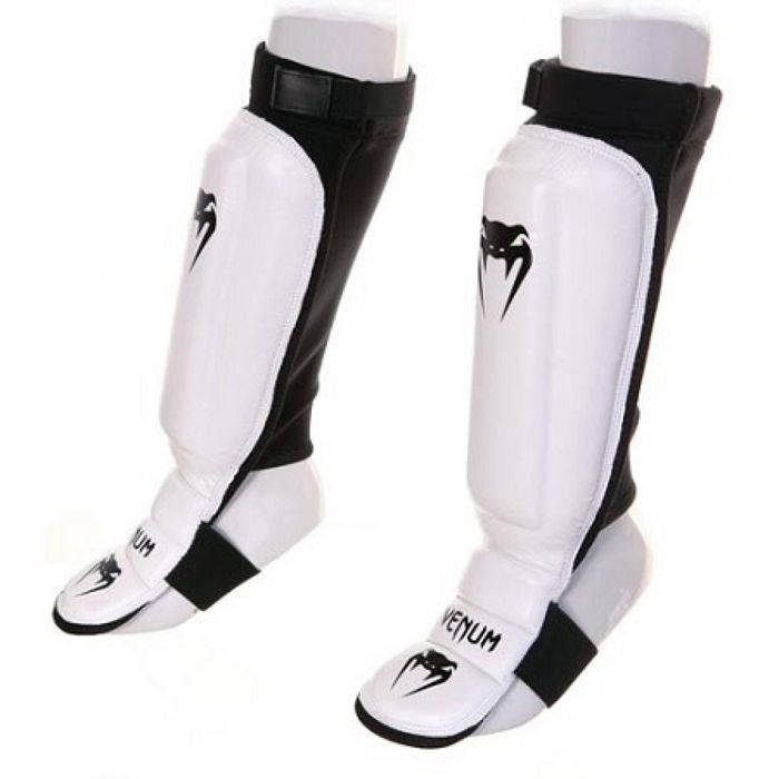 Щитки фута для ног VENUM 360 белые с внутренней стороны черные