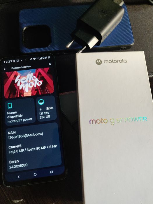 Motorola g57 power PANTONE Fluidity (Cyan) 12+12 RAM. 256 memorie