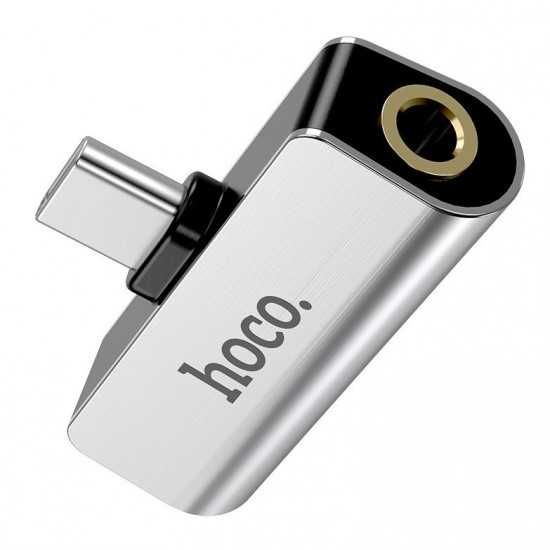 Преходник LS26 HOCO USB-C към USB-C+3.5mm за телефон зареждане +ст.жак