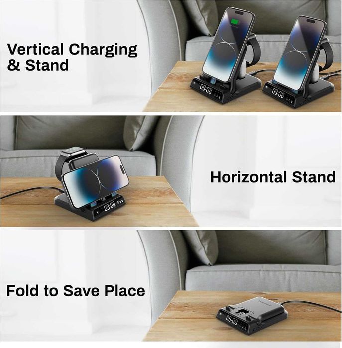 Зарядна станция SwanScout 3в 1 с часовник