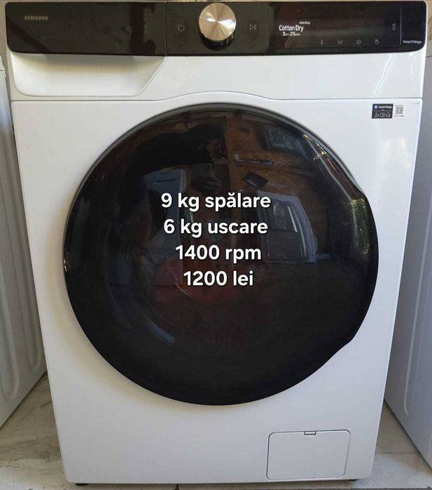 Mașini de spălat rufe (6kg, 7kg, 8kg,9kg,11kg) | Stoarcere 1200-1600 RPM | Prețuri 600 - 1200 Lei