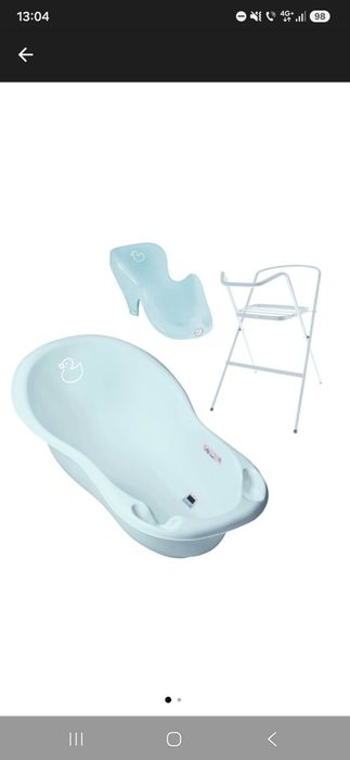 Set cadita baie copii cu suport metalic.