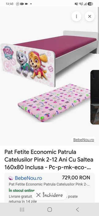 #Vând   Pătuț fetițe 160×80 cu saltea inclusă. Deoarece numai prezintă interes,am decis să îl vindem Preț 350 Ron  Predare Năvodari