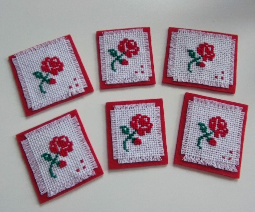 Бродирани рози ръчна изработка