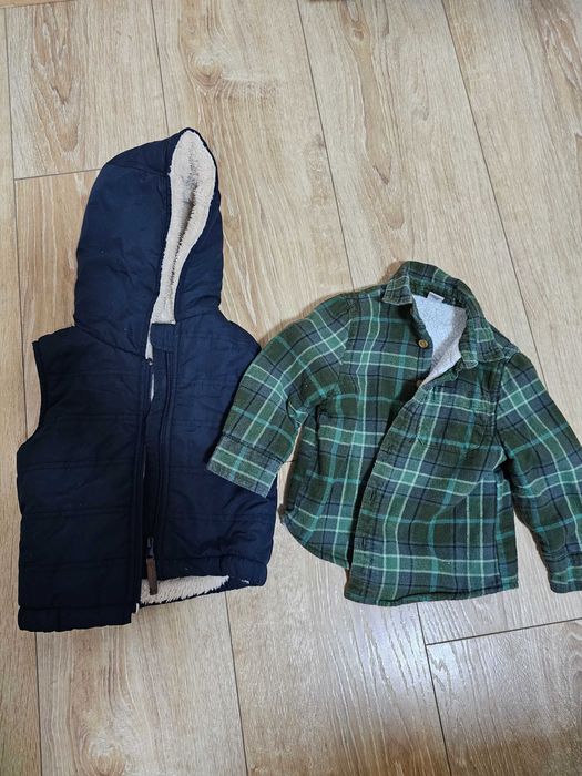 Лот дрехи за момче - грейка и риза р 80см , 12-18м