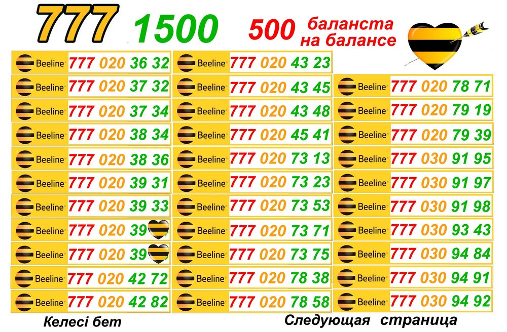 Сим карты . Номера  Билайн. Серия 777