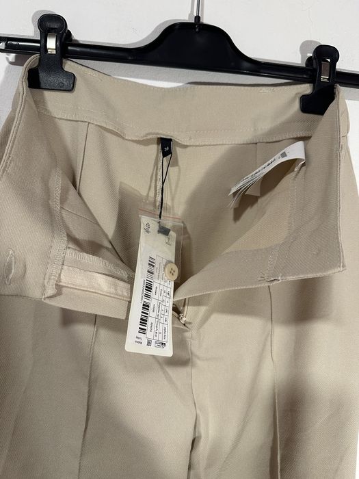 Pantaloni eleganți, de costum, pentru birou, crem, Trendyol, S (36)