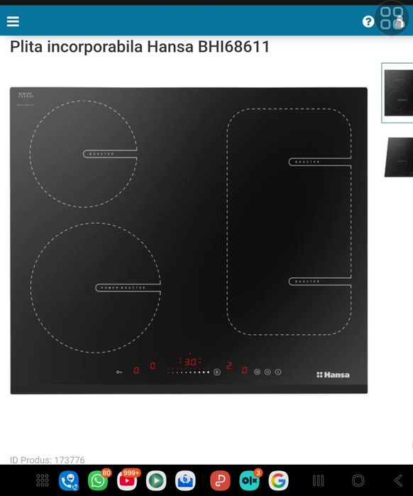 Plită electrica inducție hansa garanție