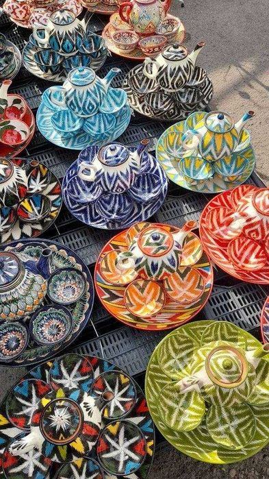 Milliy sopol idishlar choynak piyola v.h.k...