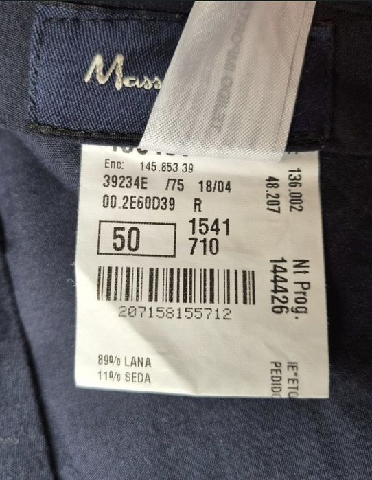 Pantaloni Premium Massimo Dutti, Lână & Mătase, Drepti - Bărbați 50