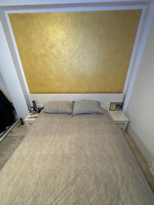 Pat 160x 200 si 140x 200 mdf infoliat cu 2 noptiere