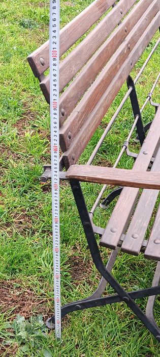 Троянски градински сгъваеми мебели,масив и ковано желязо-маса с2 пейки