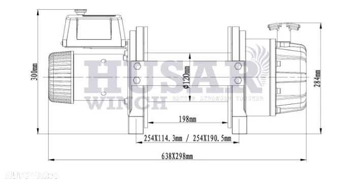 Troliu HUSAR WINCH 26000 lbs (trage 11793 kg) model nou