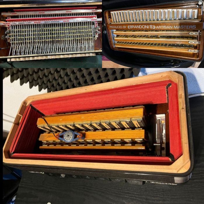 Vand Acordeon Brandoni 3+2 120 basi 15 registre, stare foarte buna