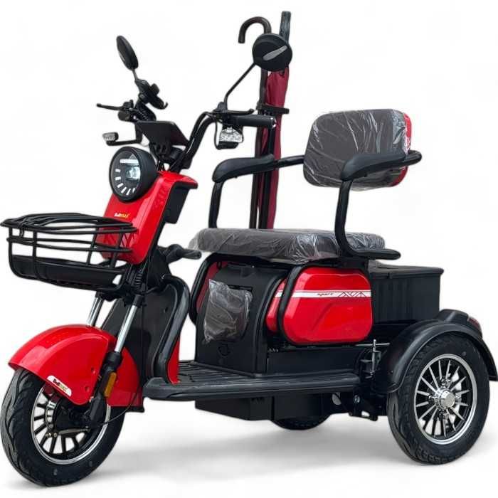 Триместна електрическа триколка С2+ 1500W, 5 батерии, 3 скорости