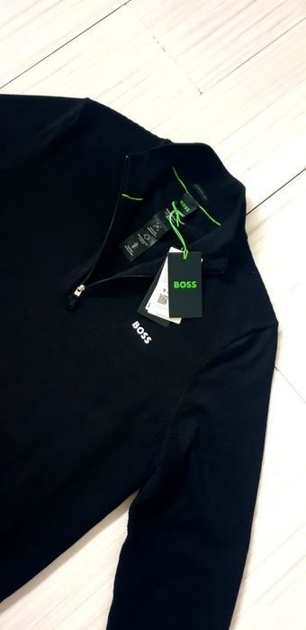 Hugo Boss Cardigan Merino Knitted Half Zip L НОВО ОРИГИНАЛ Мъжка Жилет