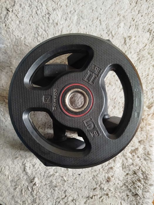 Тежести за силови тренировки, 5 кг всеки, 3 бр. много добро състояние