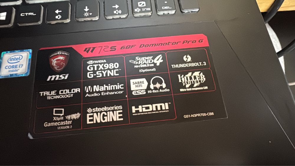 Laptop gaming msi  gt72s 6qf dominator pro g