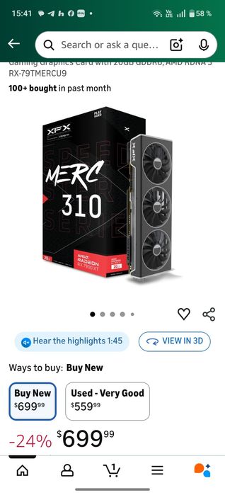 XFX SPEEDSTER MERC310 Radeon RX 7900 XT 20GB 320 Bit GDDR6