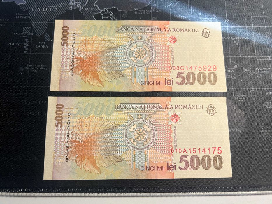 Bancnota 5000 lei 1998 Lucian Blaga in perfecta stare