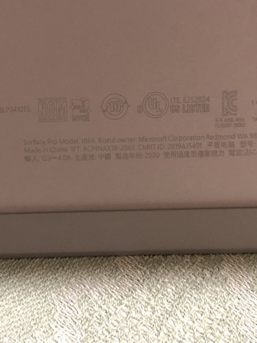 MS Surface Pro 7, Model 1866