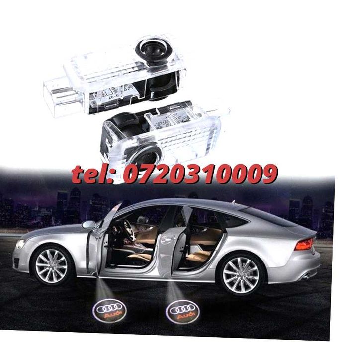 Proiectoare Logo Audi Portiera Holograma Emblema Luminoasa Led