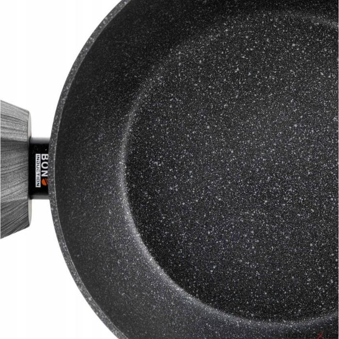 Oala joasa Bono, Aluminiu, 20cm, 1.6l, neagra, Florina