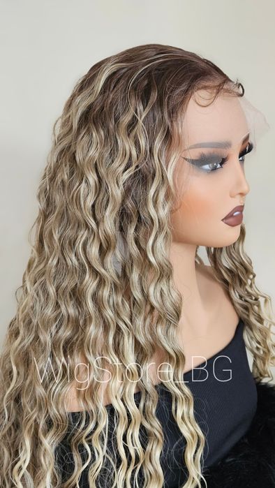 Руса перука afro curls lace front 86cм 13x4