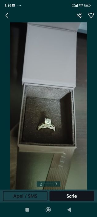 Vând inel din aur galben de logodnă nou